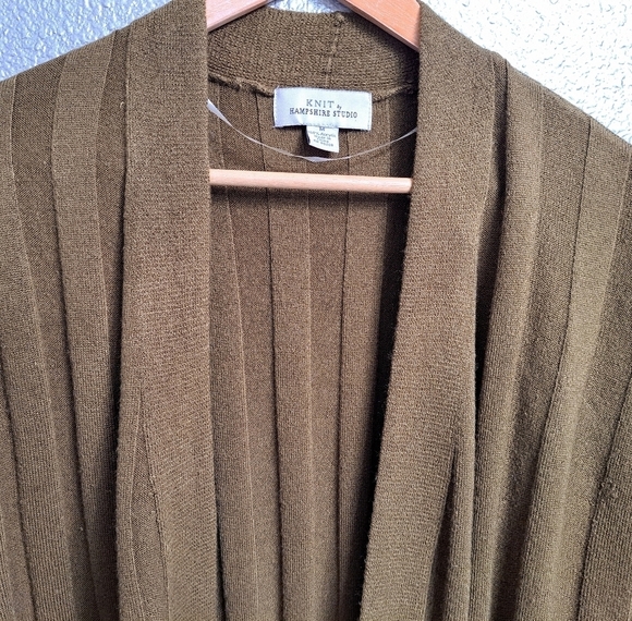 Hampshire Studio Olive Green Open Front Cardigan - Picture 6 of 10